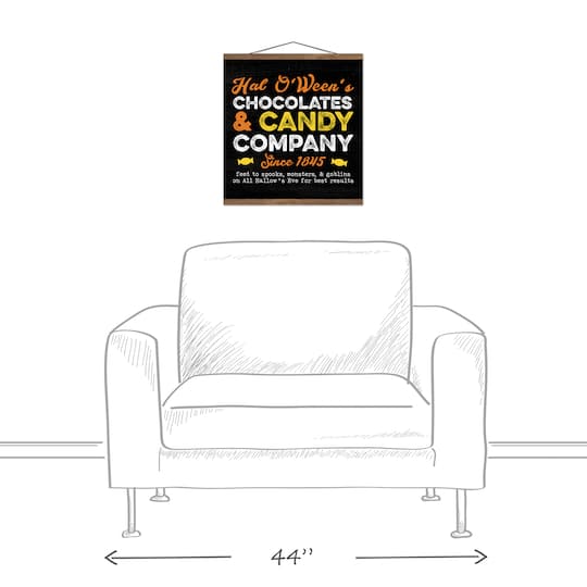 Halloween Candy Teak Hanging Canvas
